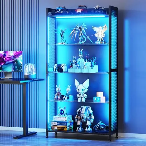 AODK RGB Display Case with Glass Shelves