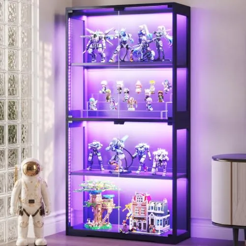 AODK Glass-Door Display Cabinet with RGB Lights